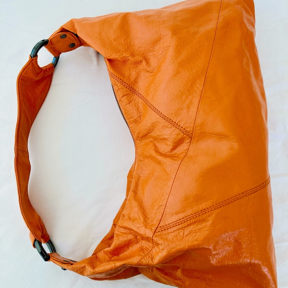 hobo international Orange Leather Shoulder Bag